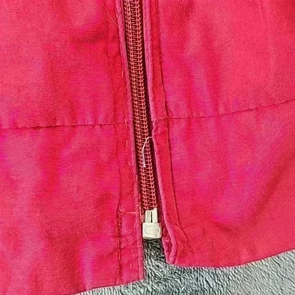 VTG Burgundy Harrington Style Bomber Jacket Zip Up Casual Outerwear Size 46 - Picture 3 of 7